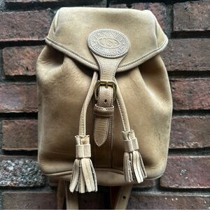 Vintage Dooney & Bourke Beige Leather Backpack